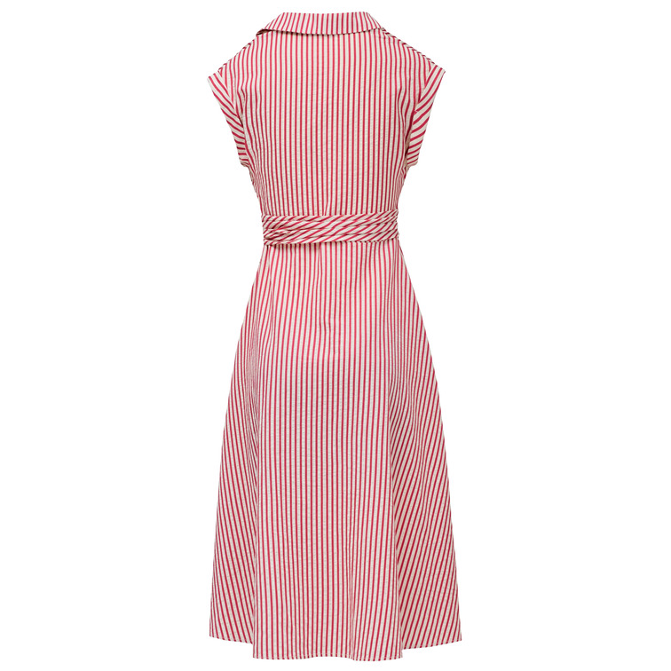 robe femme  salsa jeans pinstriped dress with waist de