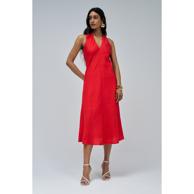 robe femme  salsa jeans dress with back twist detail