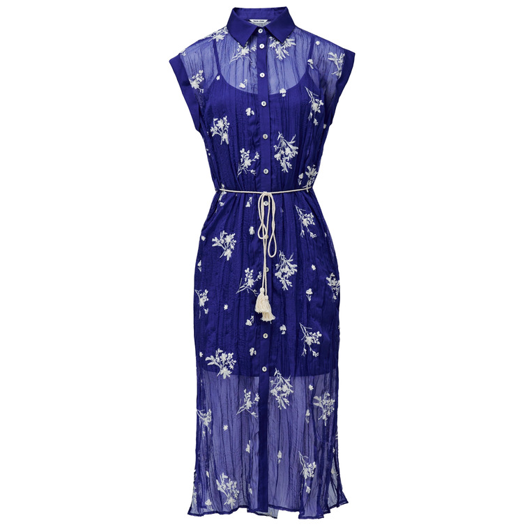 robe femme  salsa jeans contrasting embroidery shirt d