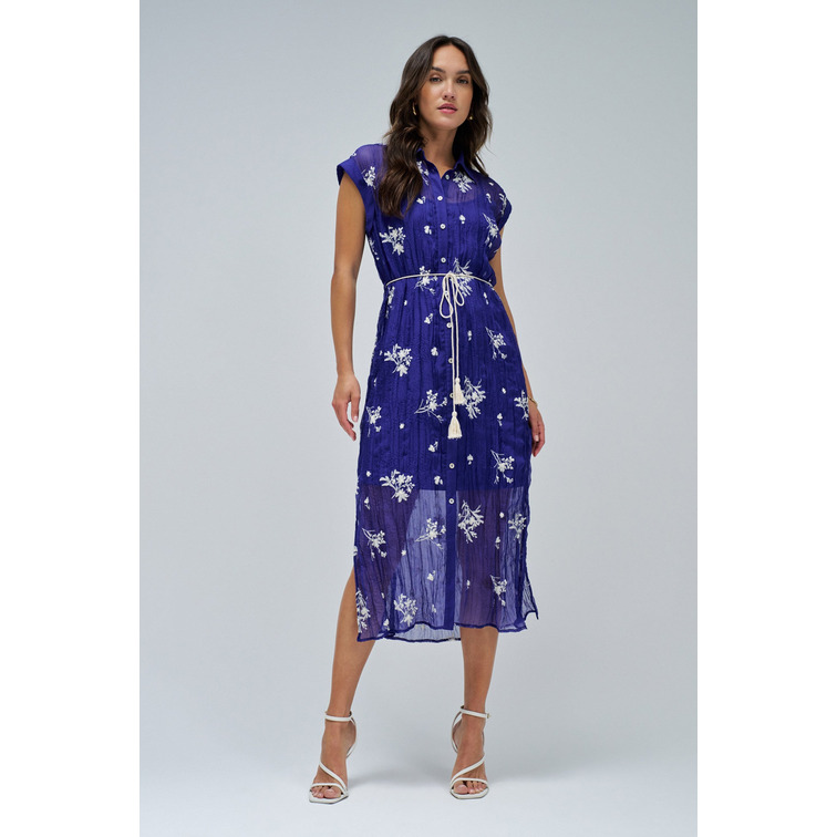 robe femme  salsa jeans contrasting embroidery shirt d