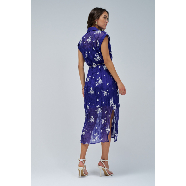 robe femme  salsa jeans contrasting embroidery shirt d