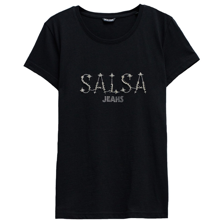 t-shirt femme  salsa jeans t-shirt with glitter branding