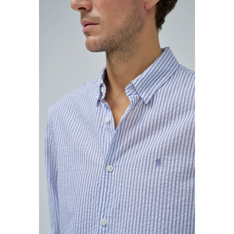 chemise homme  salsa jeans regular fit shirt seesucker st