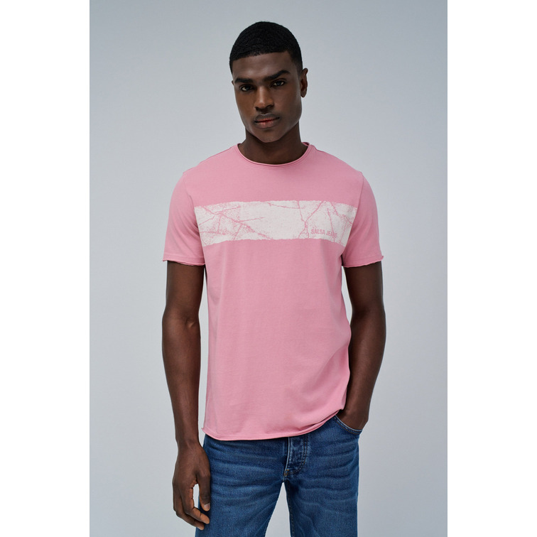 t-shirt homme  salsa jeans t-shirt slim fit raw edge w/ b