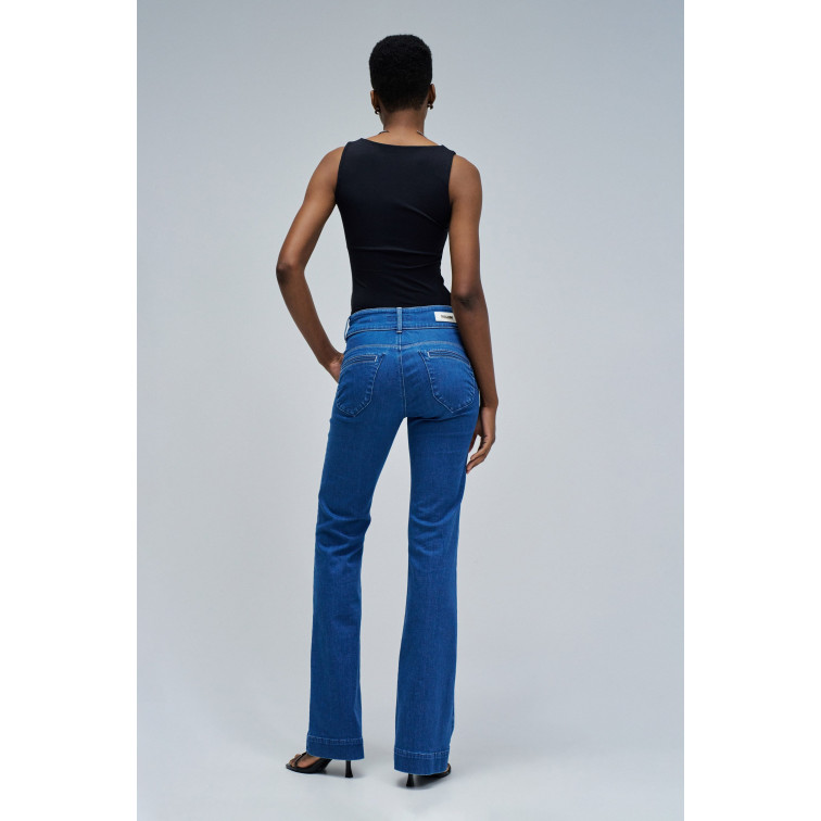pantalon femme  salsa jeans secret chino flare with detail