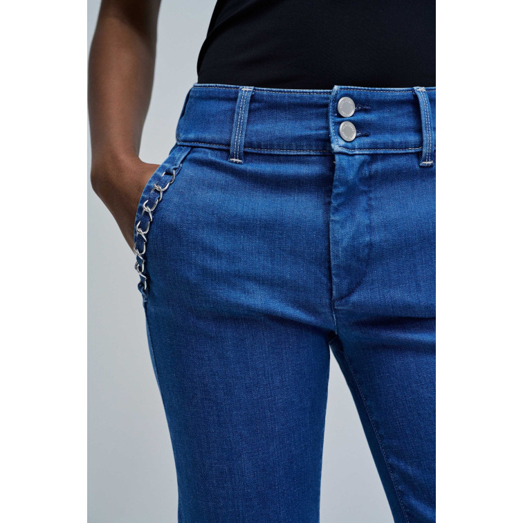 pantalon femme  salsa jeans secret chino flare with detail