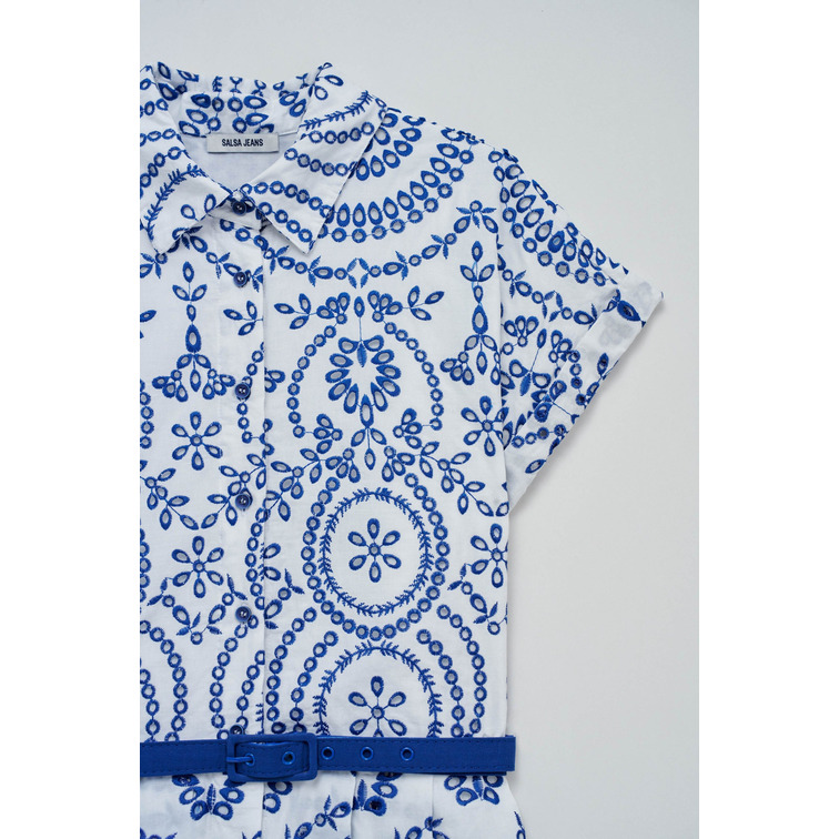 robe femme  salsa jeans color-contrast embroidered dre