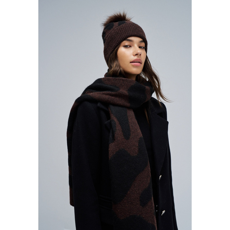  salsa jeans animal print knit scarf