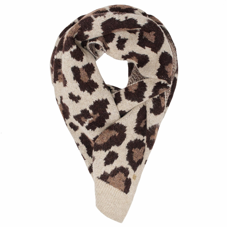  salsa jeans animal print knit scarf
