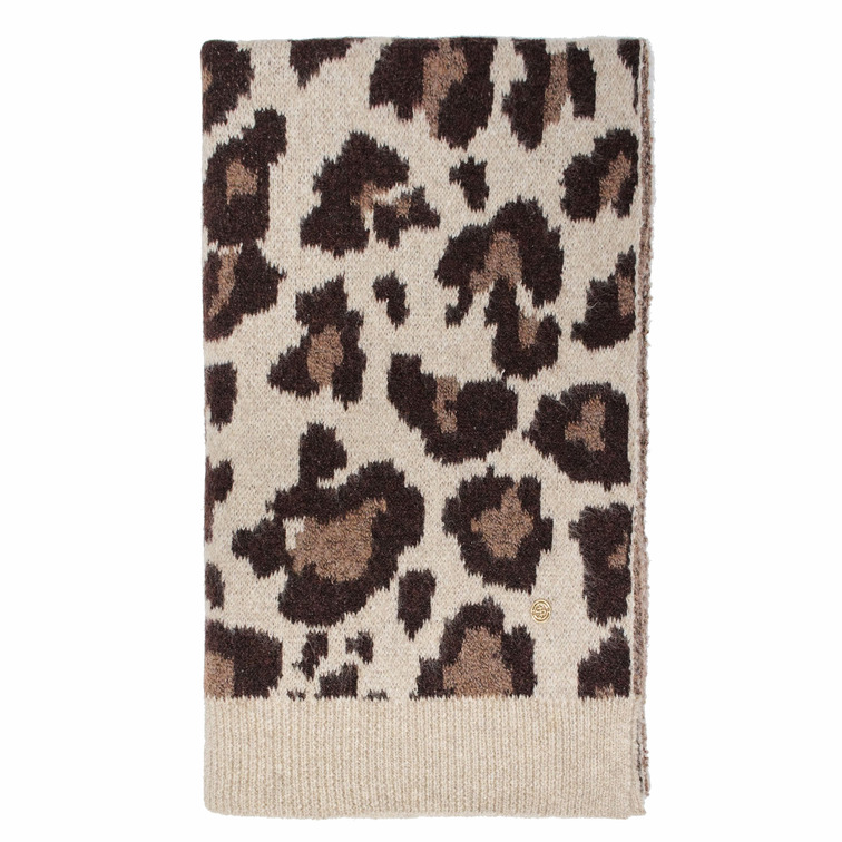  salsa jeans animal print knit scarf