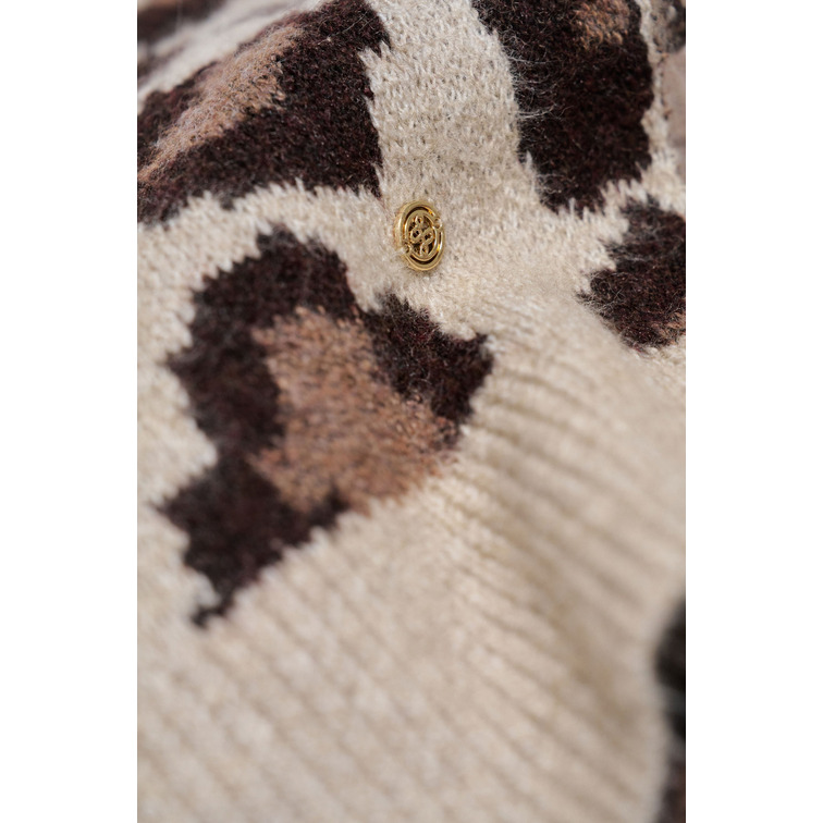  salsa jeans animal print knit scarf