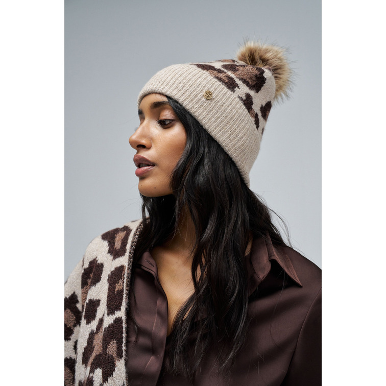  salsa jeans animal print beanie