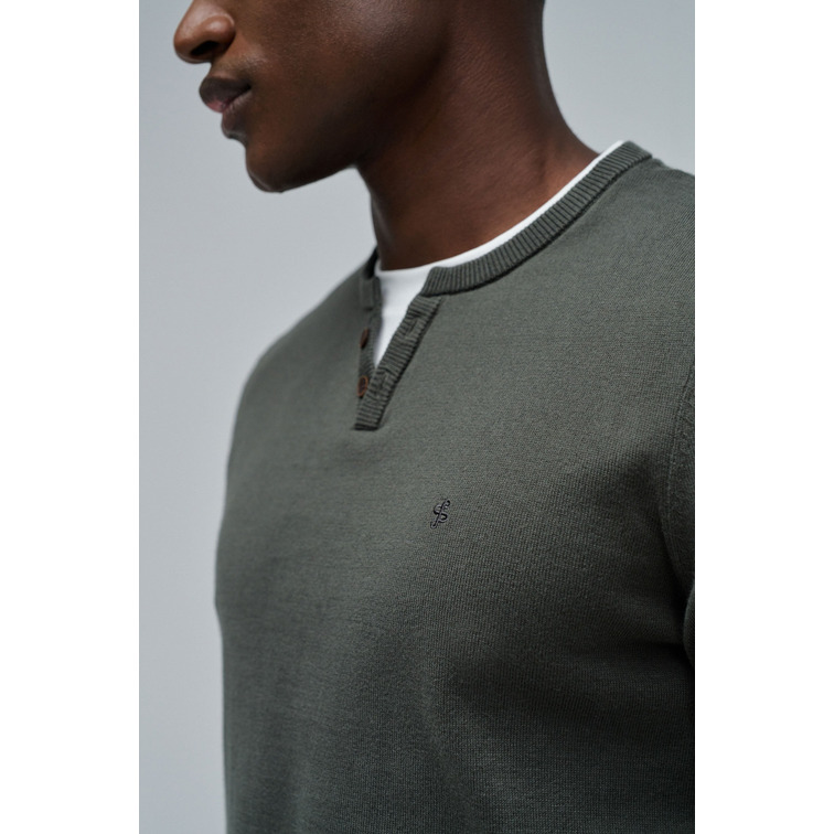 maillot homme  salsa jeans knit henley w/ collar maillot d