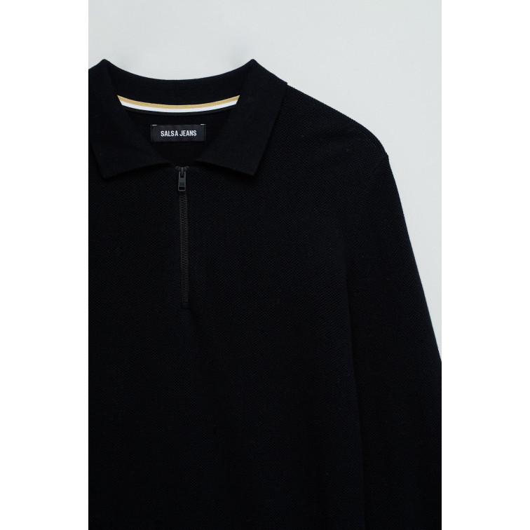 maillot homme  salsa jeans basic half zip waffle knit swe