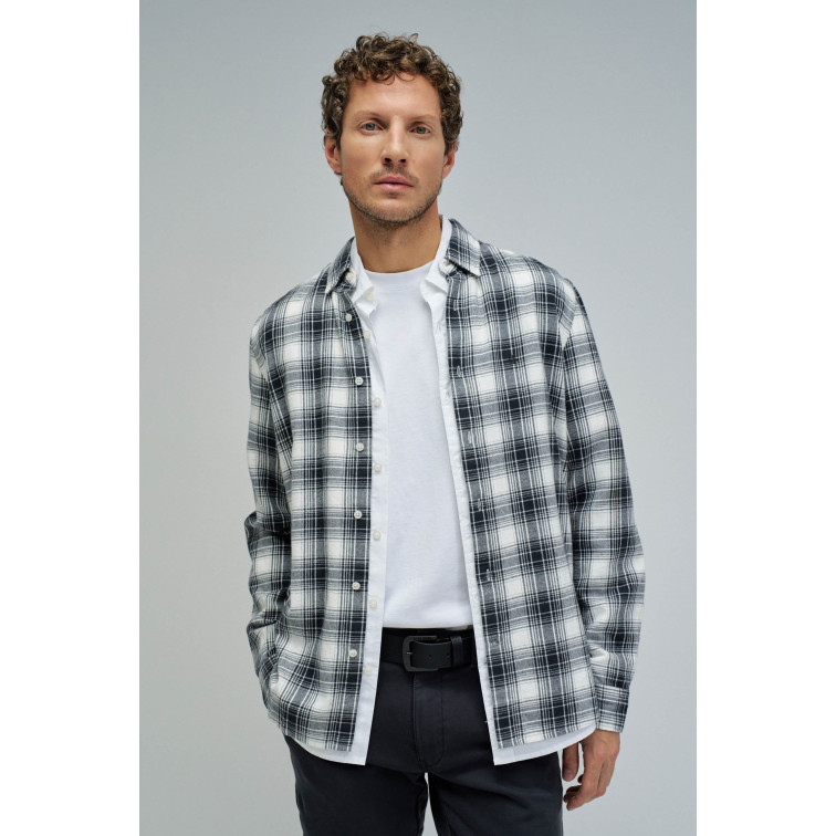 chemise homme  salsa jeans plaid cotton shirt slim fit