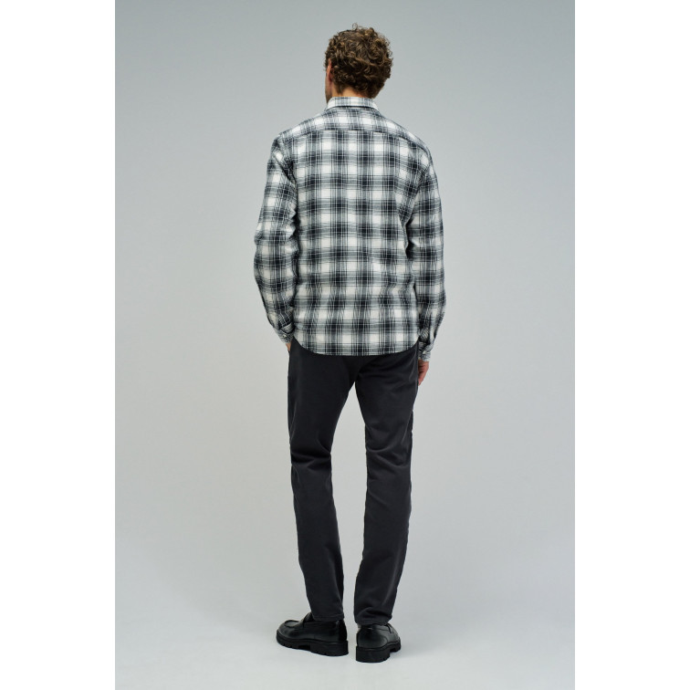 chemise homme  salsa jeans plaid cotton shirt slim fit