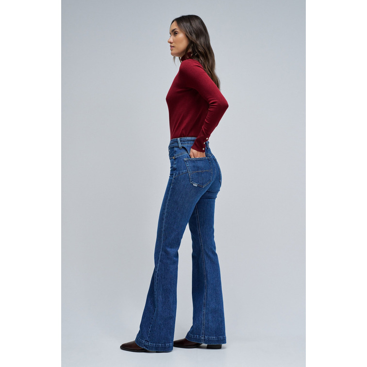 jeans femme  salsa jeans faith flare w/ belt