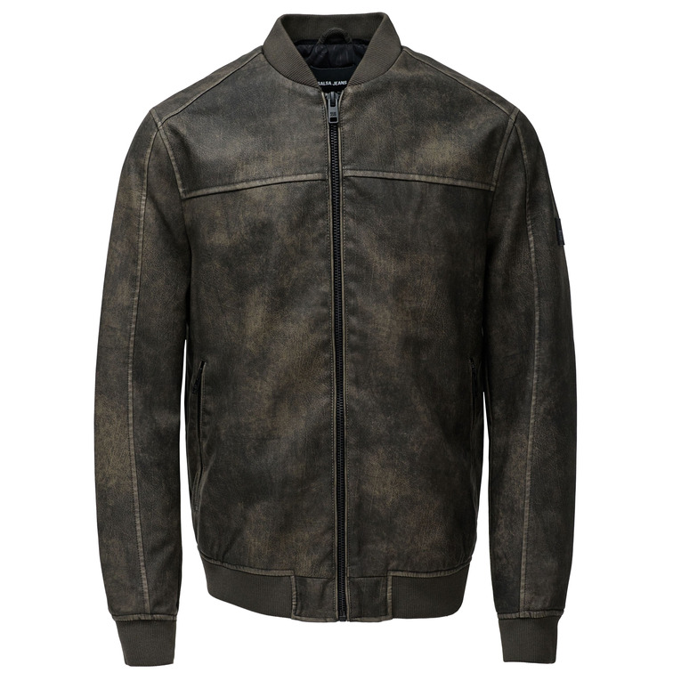 cazadora homme  salsa jeans hooded fake leather bomber jac