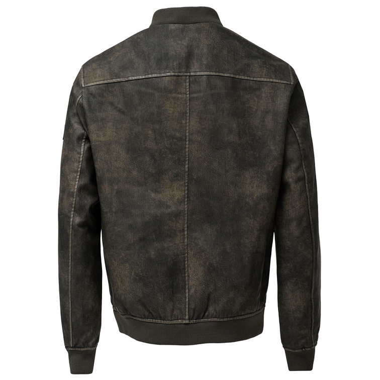 cazadora homme  salsa jeans hooded fake leather bomber jac