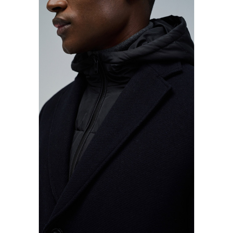 cazadora homme  salsa jeans wool coat with hood