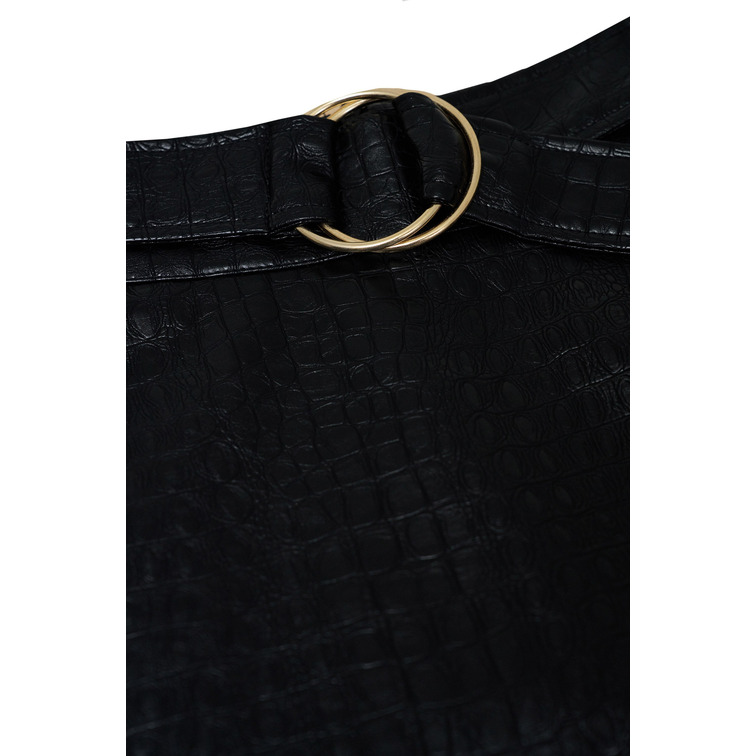 robe femme  salsa jeans faux leather midi skirt with b