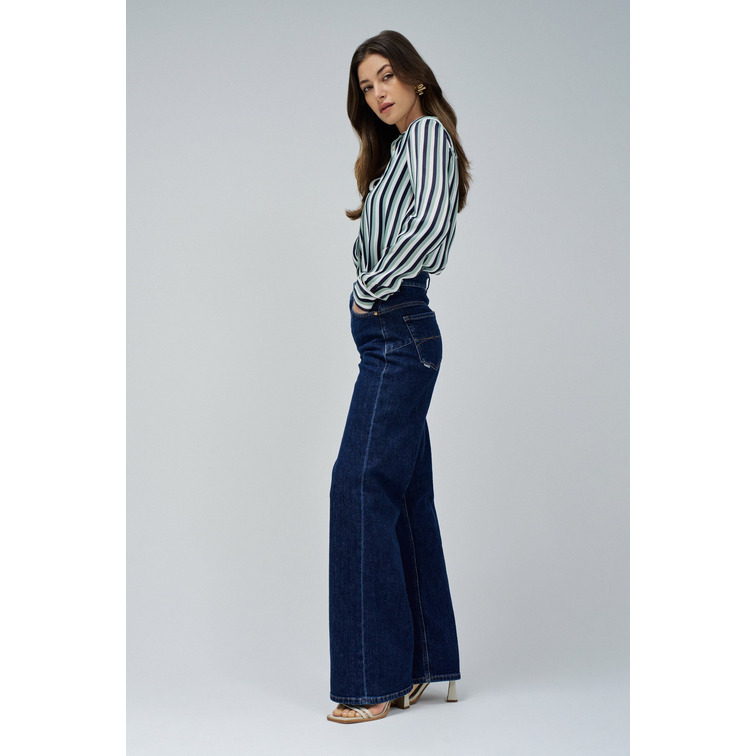 jeans femme  salsa jeans faith wide dark blue