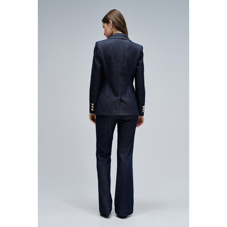 manteau femme  salsa jeans blazer dark wash w/ detail
