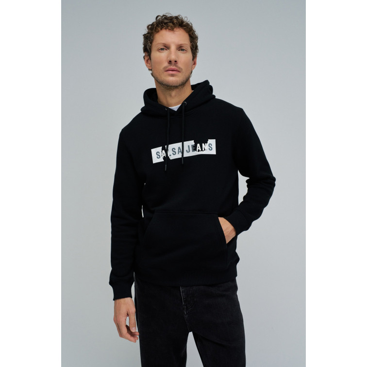 sweat-shirt homme  salsa jeans french terry hoodie branding h