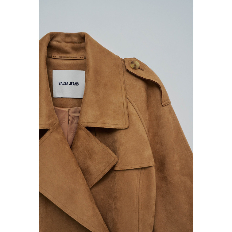 manteau femme  salsa jeans suede trench coat