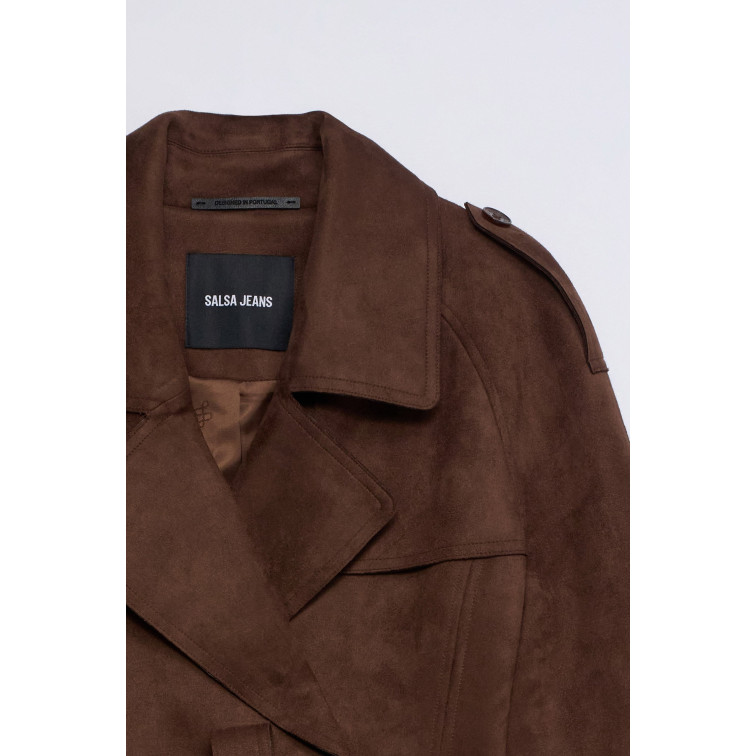 manteau femme  salsa jeans suede trench coat