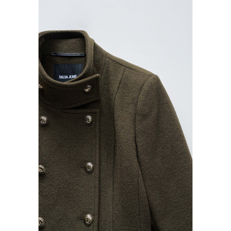 manteau femme  salsa jeans short wool peacoat
