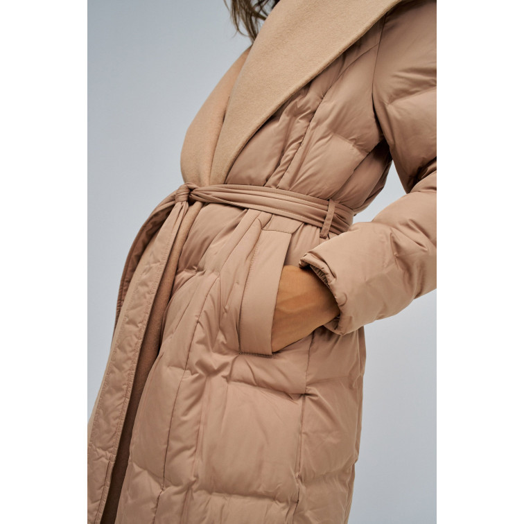 manteau femme  salsa jeans long puffer with wool scarf