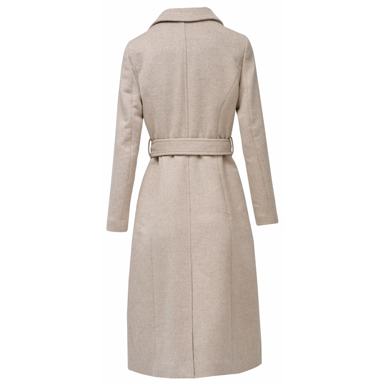 manteau femme  salsa jeans long wool coat w/ faux fur and