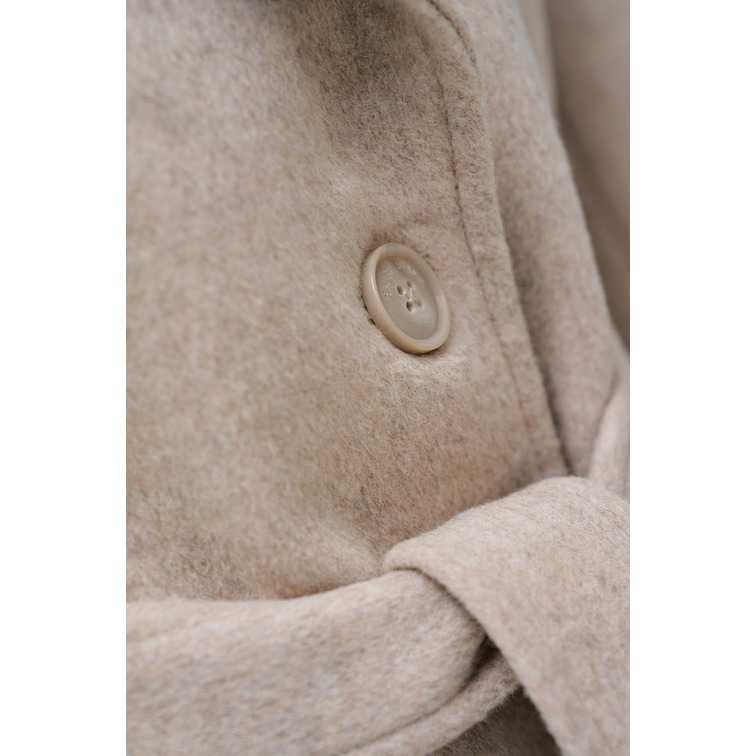 manteau femme  salsa jeans long wool coat w/ faux fur and