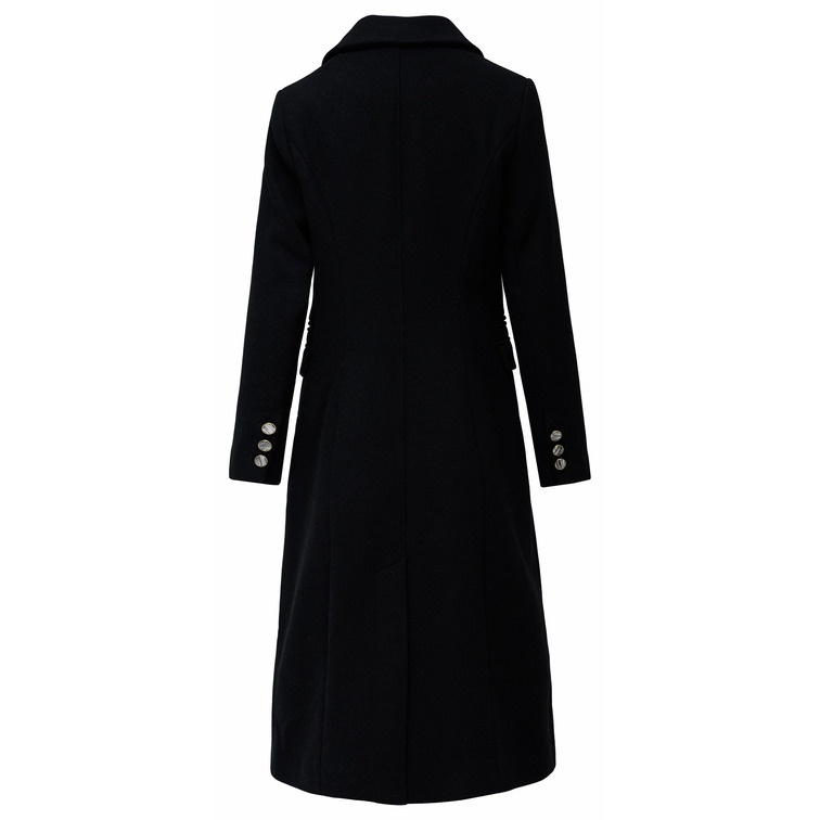manteau femme  salsa jeans wool coat with faux fur collar