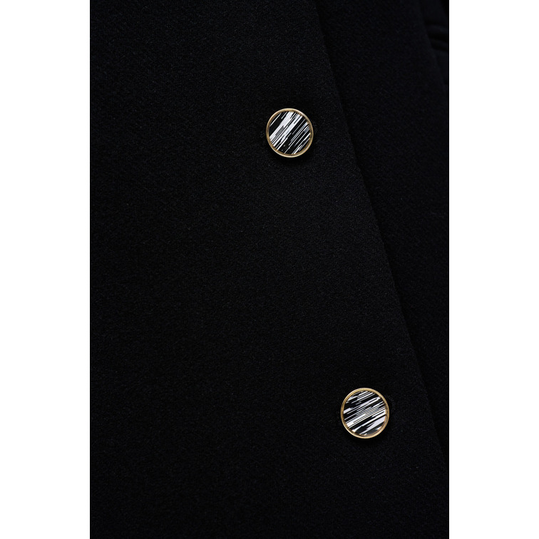 manteau femme  salsa jeans wool coat with faux fur collar