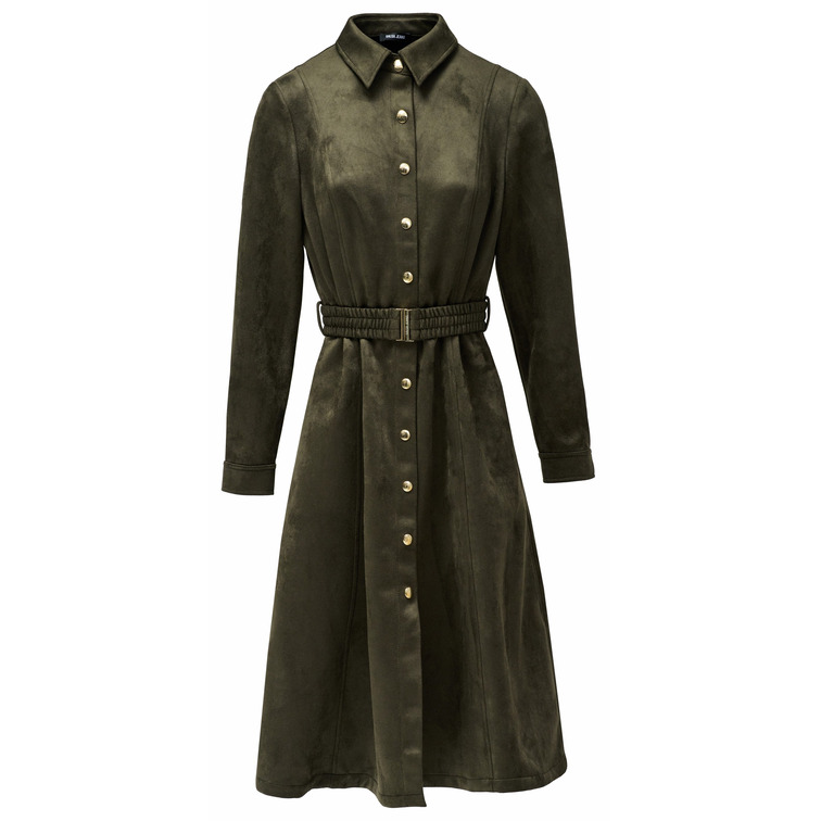 robe femme  salsa jeans suede midi dress with belt
