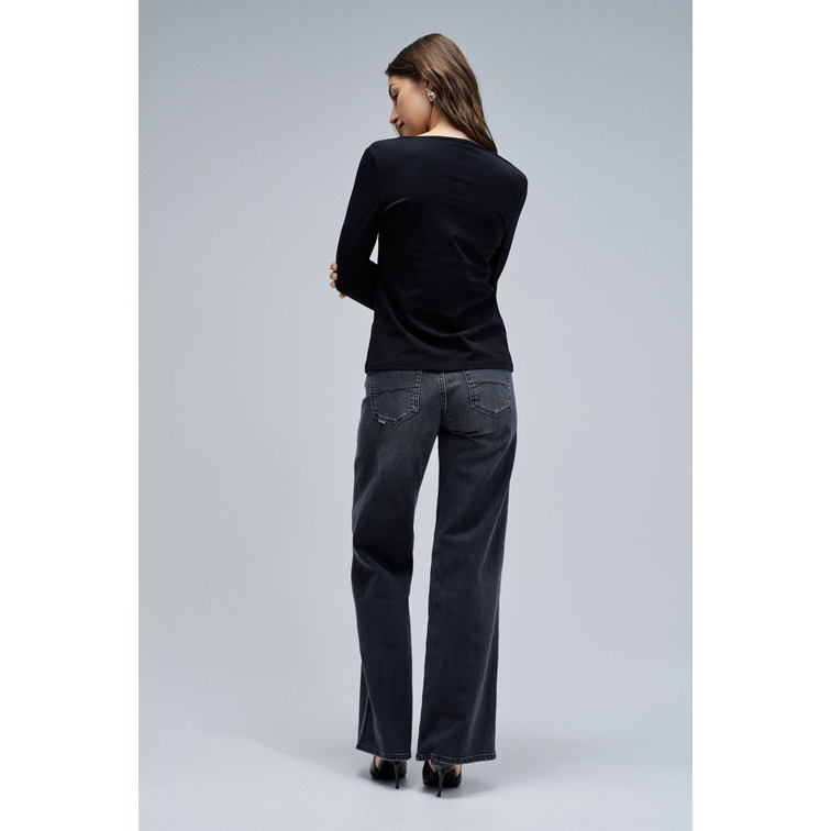 t-shirt femme  salsa jeans v-neck branding long sleeve