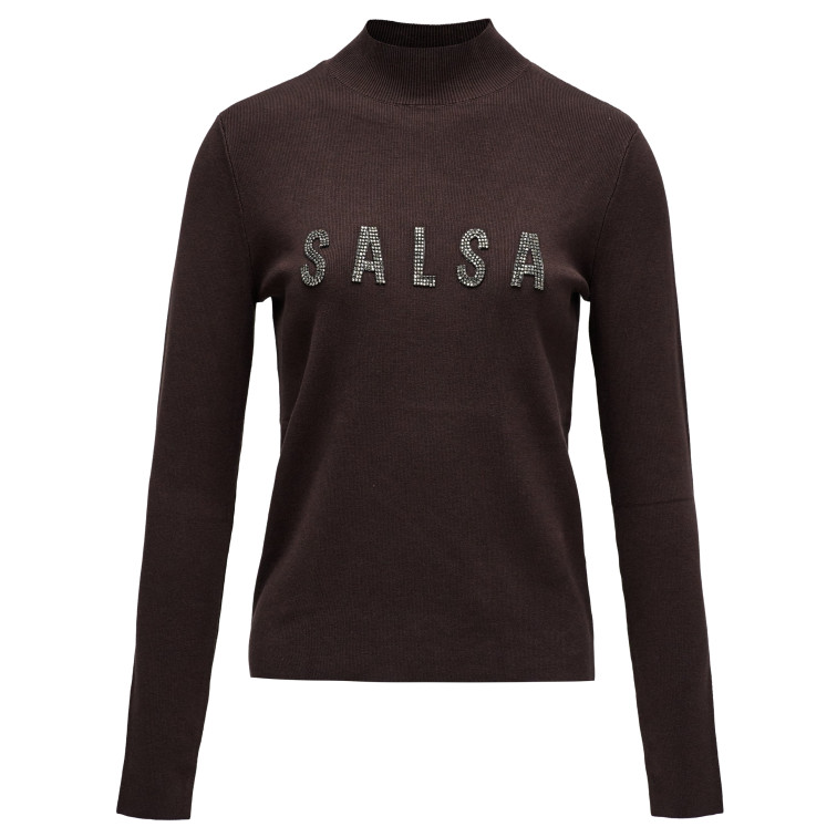 maillot femme  salsa jeans knitted turtleneck w/ crystal