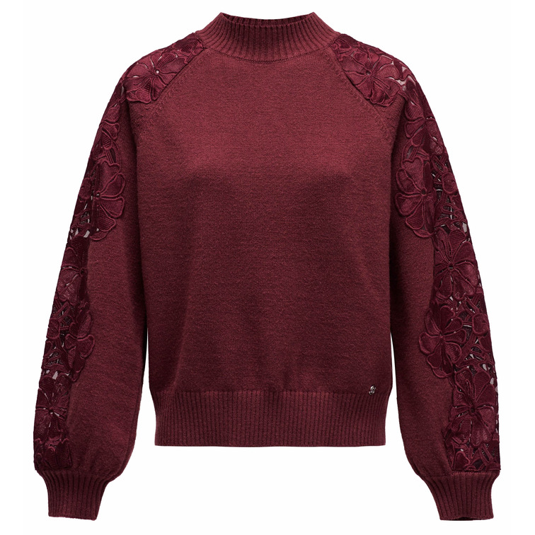 sweat-shirt femme  salsa jeans sweater with lace flower detai
