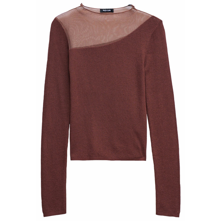 maillot femme  salsa jeans long sleeve w/ asymmetrical ne
