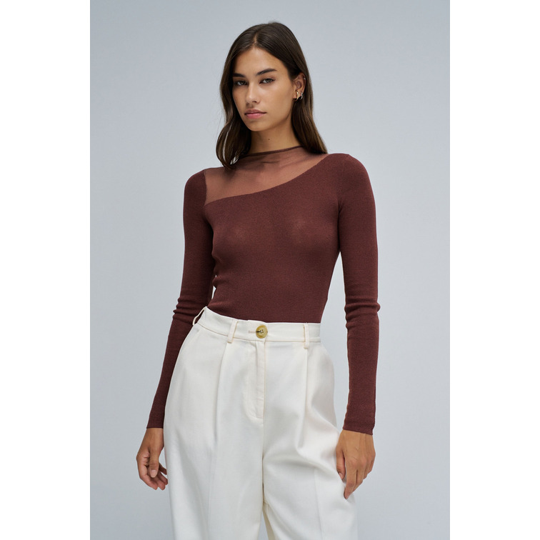 maillot femme  salsa jeans long sleeve w/ asymmetrical ne