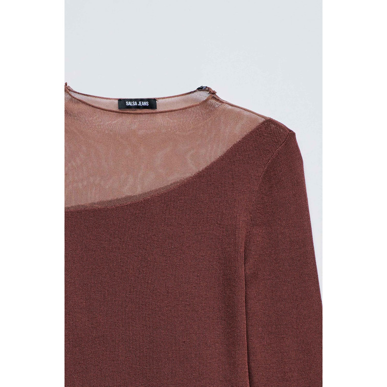maillot femme  salsa jeans long sleeve w/ asymmetrical ne