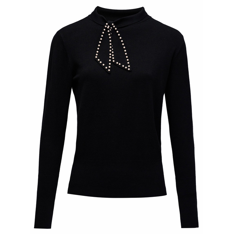 maillot femme  salsa jeans sweater with bow neck detail