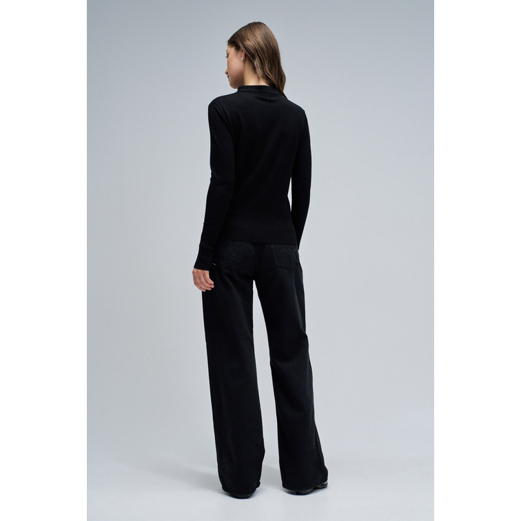 maillot femme  salsa jeans sweater with bow neck detail