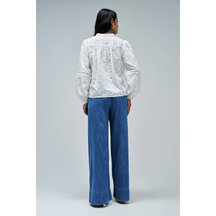 chemise femme  salsa jeans floral print jacquard shirt