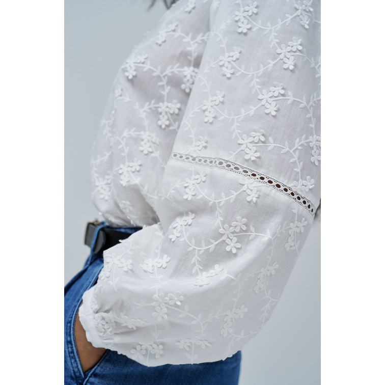 chemise femme  salsa jeans floral print jacquard shirt