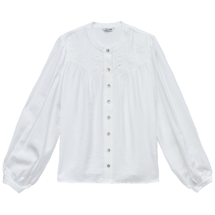 chemise femme  salsa jeans shirt with embroidered detail