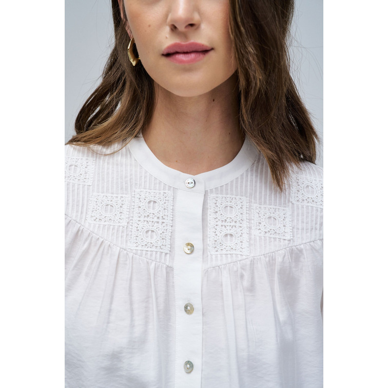 chemise femme  salsa jeans shirt with embroidered detail