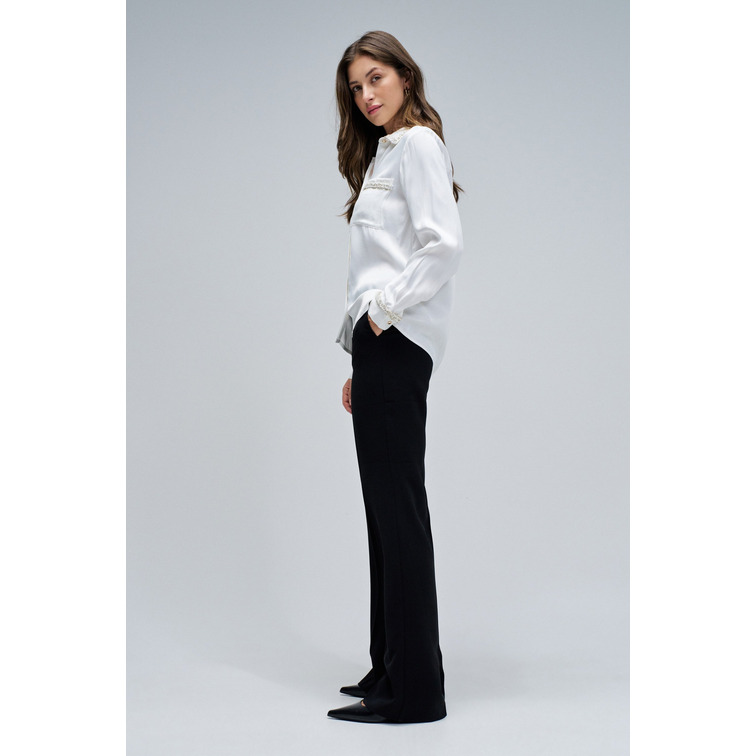 chemise femme  salsa jeans shirt with tweed detail